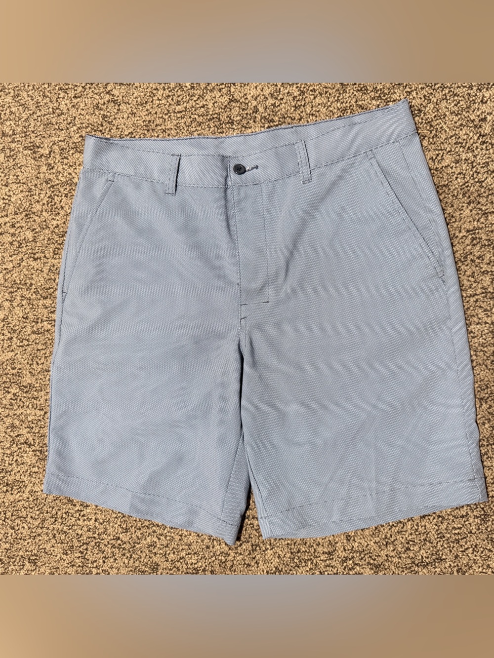 Men's Light Blue Flat Front Casual Shorts